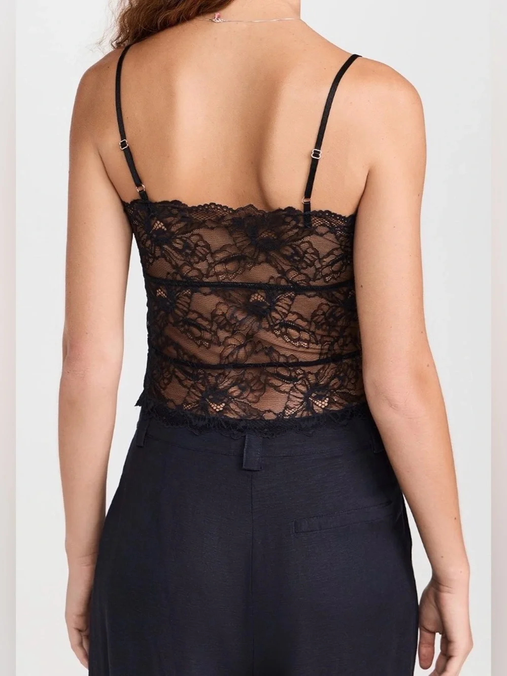 Free People Intimately Black Lace Camisole Tank Top